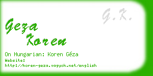 geza koren business card